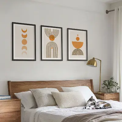 3er-Set Bilder mit Rahmen im Boho-Stil minimalistische Dekoration