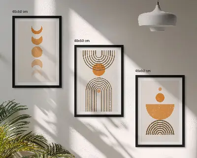 3er-Set Bilder mit Rahmen im Boho-Stil minimalistische Dekoration