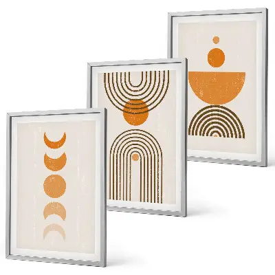 3er-Set Bilder mit Rahmen im Boho-Stil minimalistische Dekoration