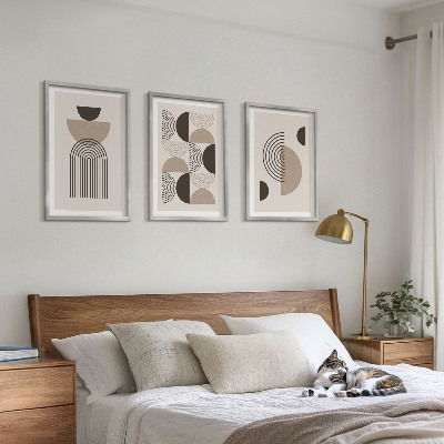 Bilder-3er-set mit rahmen Abstrakte Minimalismusmuster