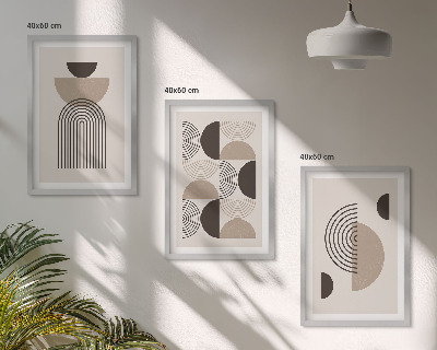 Bilder-3er-set mit rahmen Abstrakte Minimalismusmuster