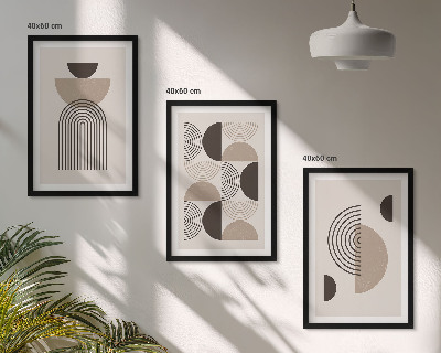 Bilder-3er-set mit rahmen Abstrakte Minimalismusmuster