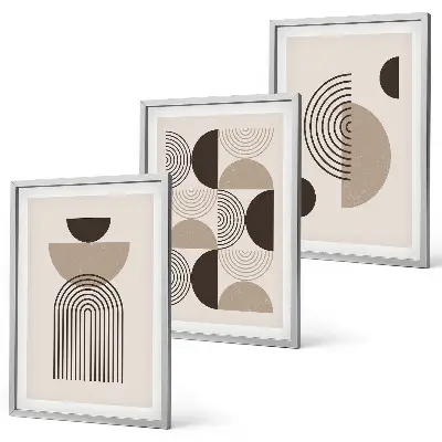 Abstrakte Minimalismusmuster 3er-Set Bilder mit Rahmen