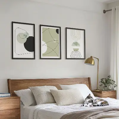 Abstrakte Formen und Farben 3er-Set Bilder mit Rahmen