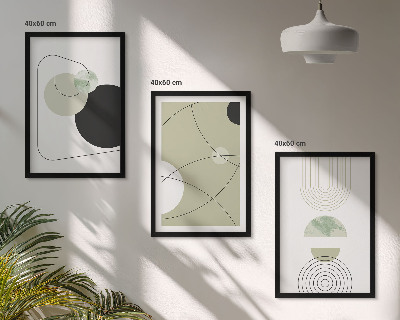 Bilder-3er-set mit rahmen Abstrakte Formen und Farben