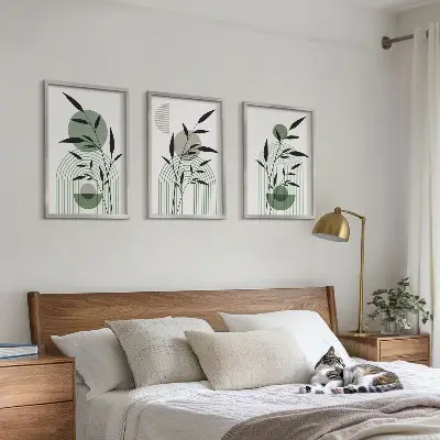 Boho-Pflanzenkompositionen 3er-Set mit Bilderrahmen