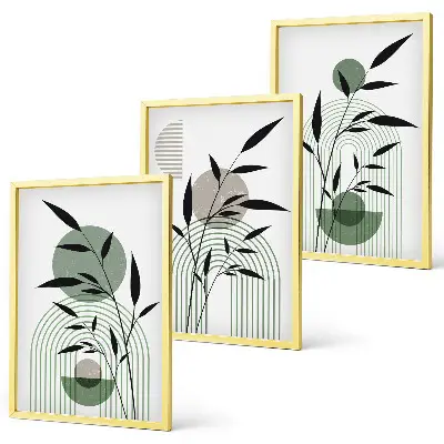 Boho-Pflanzenkompositionen 3er-Set mit Bilderrahmen