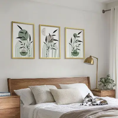 Boho-Pflanzenkompositionen 3er-Set mit Bilderrahmen