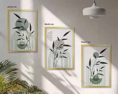 Boho-Pflanzenkompositionen 3er-Set mit Bilderrahmen