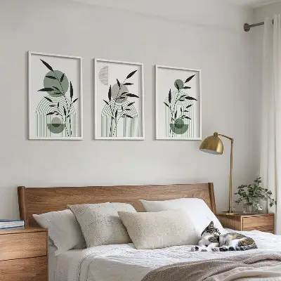 Boho-Pflanzenkompositionen 3er-Set mit Bilderrahmen