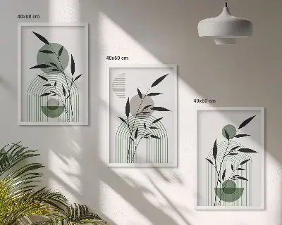 Boho-Pflanzenkompositionen 3er-Set mit Bilderrahmen
