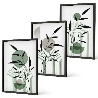 Boho-Pflanzenkompositionen 3er-Set mit Bilderrahmen