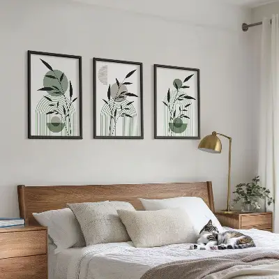 Boho-Pflanzenkompositionen 3er-Set mit Bilderrahmen