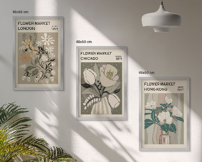 Gerahmtes bilderset Blumenmessen London Chicago Hongkong