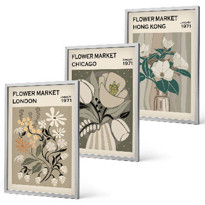 Gerahmtes bilderset Blumenmessen London Chicago Hongkong