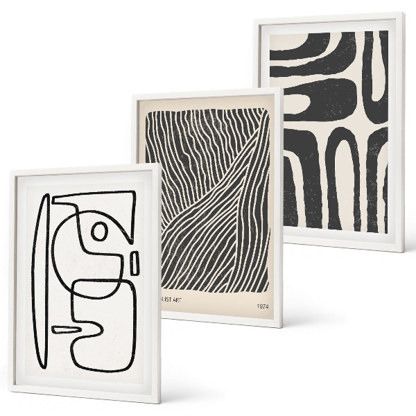 Gerahmtes bilderset Abstrakte Muster, Linien, Texturen