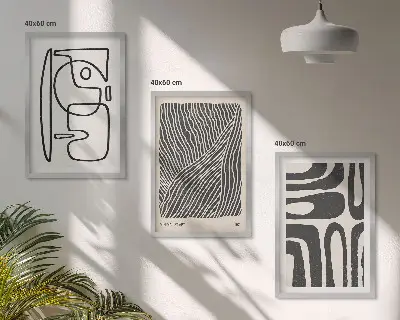 Gerahmtes Bilderset abstrakte Muster, Linien und Texturen