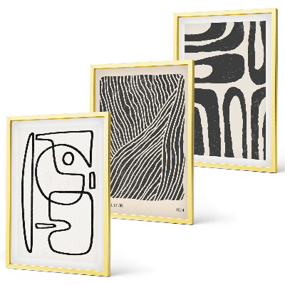 Gerahmtes bilderset Abstrakte Muster, Linien, Texturen