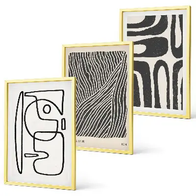 Gerahmtes Bilderset abstrakte Muster, Linien und Texturen