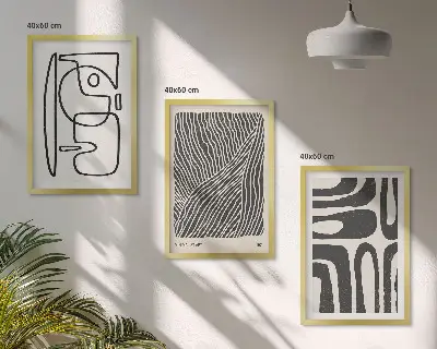 Gerahmtes Bilderset abstrakte Muster, Linien und Texturen