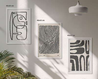 Gerahmtes bilderset Abstrakte Muster, Linien, Texturen