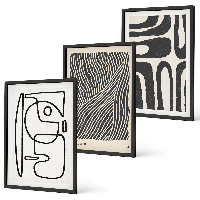 Gerahmtes bilderset Abstrakte Muster, Linien, Texturen