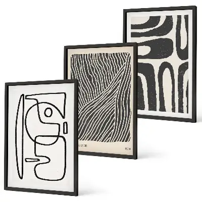 Gerahmtes Bilderset abstrakte Muster, Linien und Texturen