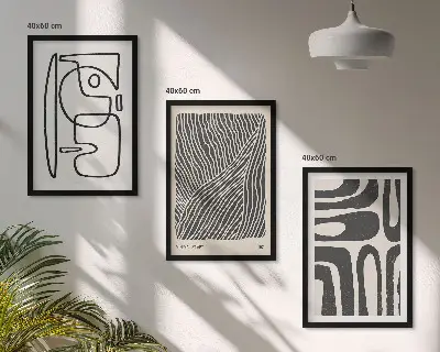 Gerahmtes Bilderset abstrakte Muster, Linien und Texturen