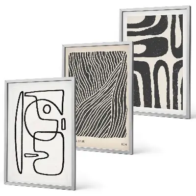 Gerahmtes Bilderset abstrakte Muster, Linien und Texturen
