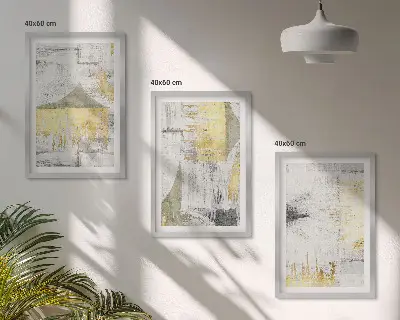 Abstrakte modische Malereimuster 3er-Set Wandbilder mit Rahmen