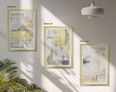 Abstrakte modische Malereimuster 3er-Set Wandbilder mit Rahmen