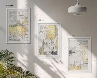 Abstrakte modische Malereimuster 3er-Set Wandbilder mit Rahmen
