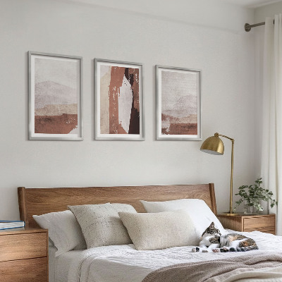 Gerahmtes bilderset Braun-beige abstrakte Muster