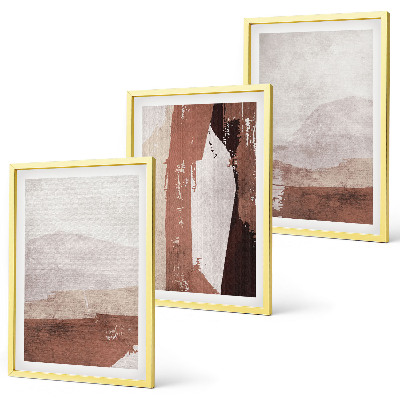 Gerahmtes bilderset Braun-beige abstrakte Muster