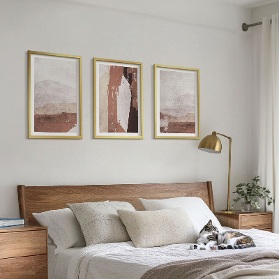 Gerahmtes bilderset Braun-beige abstrakte Muster