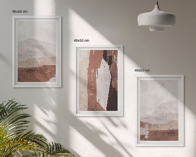 Gerahmtes bilderset Braun-beige abstrakte Muster
