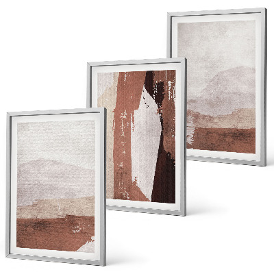 Gerahmtes bilderset Braun-beige abstrakte Muster
