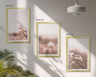 Gerahmtes bilderset Sommerlandschaften mit Wildblumenwiesen