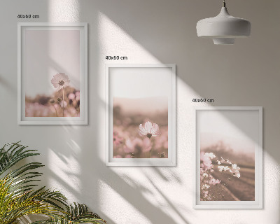 Gerahmtes bilderset Sommerlandschaften mit Wildblumenwiesen