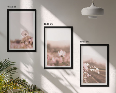 Gerahmtes bilderset Sommerlandschaften mit Wildblumenwiesen