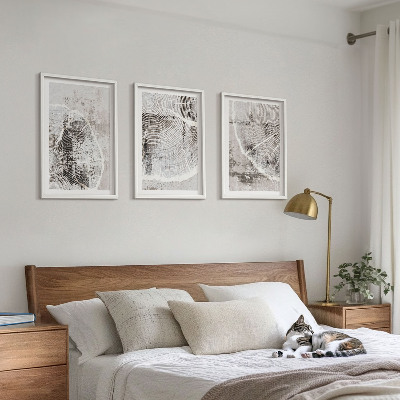 Bilder-3er-set mit rahmen Graue Holzmaserungsmuster