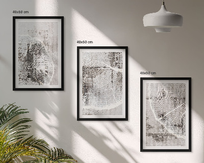 Bilder-3er-set mit rahmen Graue Holzmaserungsmuster