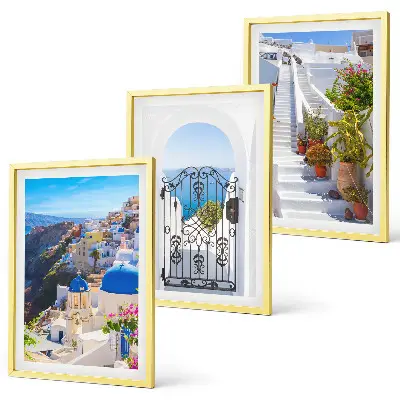 Gerahmtes Bilderset mit Santorini Architektur in Oia