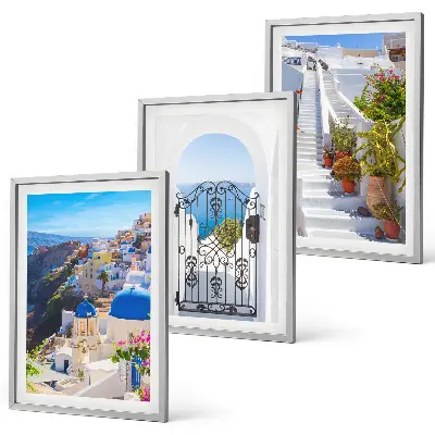 Gerahmtes Bilderset mit Santorini Architektur in Oia