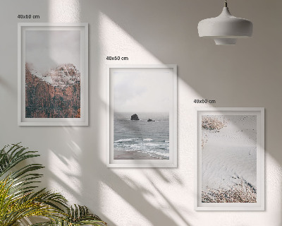 Gerahmtes bilderset Berge, Wolken, Meer, Sand, Natur
