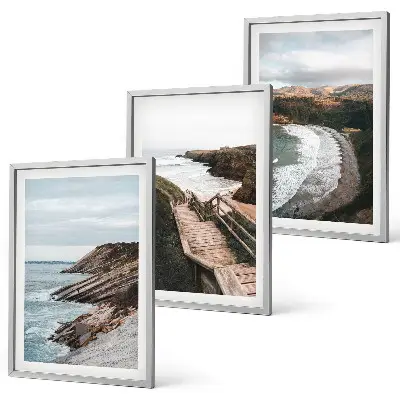 Klippenblicke und Strandlandschaften 3er-Set Bilder mit Rahmen