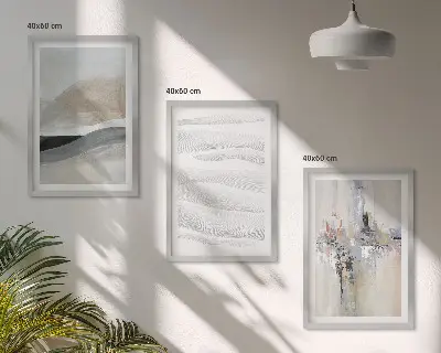 Abstrakte Erdmuster Bilder-3er-Set mit Rahmen