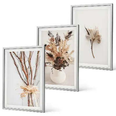 Blumenzweige minimalistisch gerahmtes Bilderset