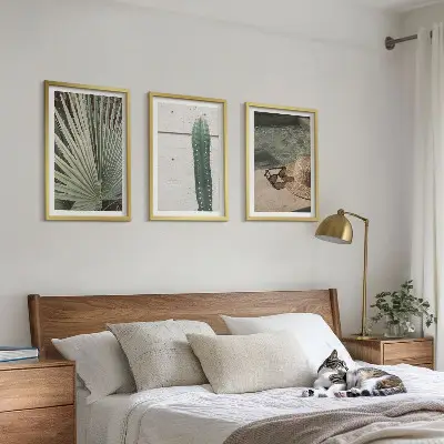 3er-Set Bilder mit Rahmen mit Motiven für tropische Pflanzen