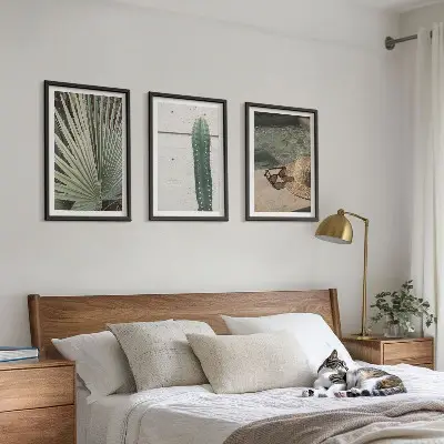 3er-Set Bilder mit Rahmen mit Motiven für tropische Pflanzen
